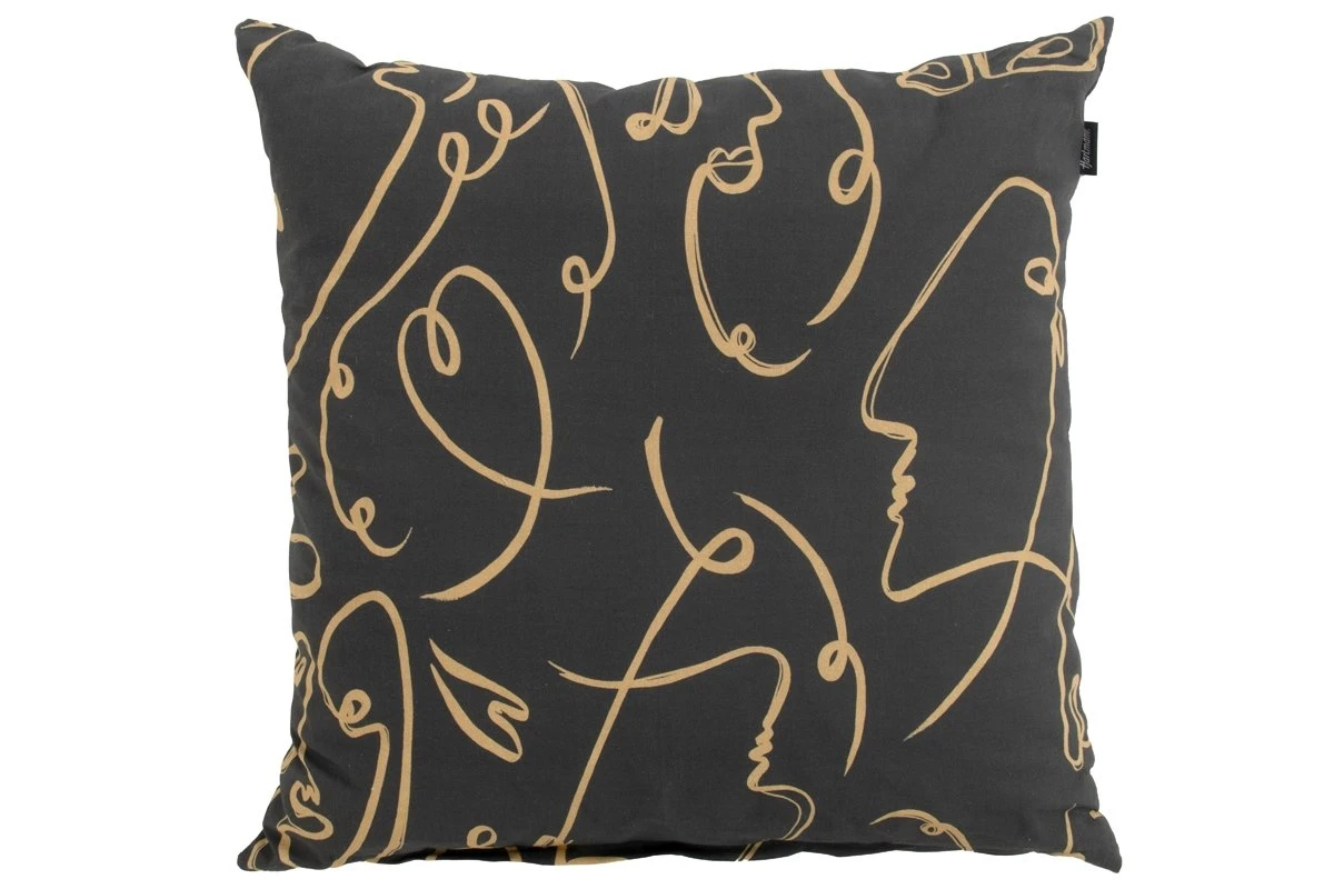 Hartman Faces Black Sierkussen 50x50x16