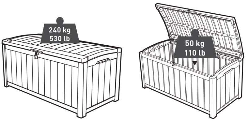 Keter Glenwood Opbergbox 390L Grafiet - Afbeelding 7