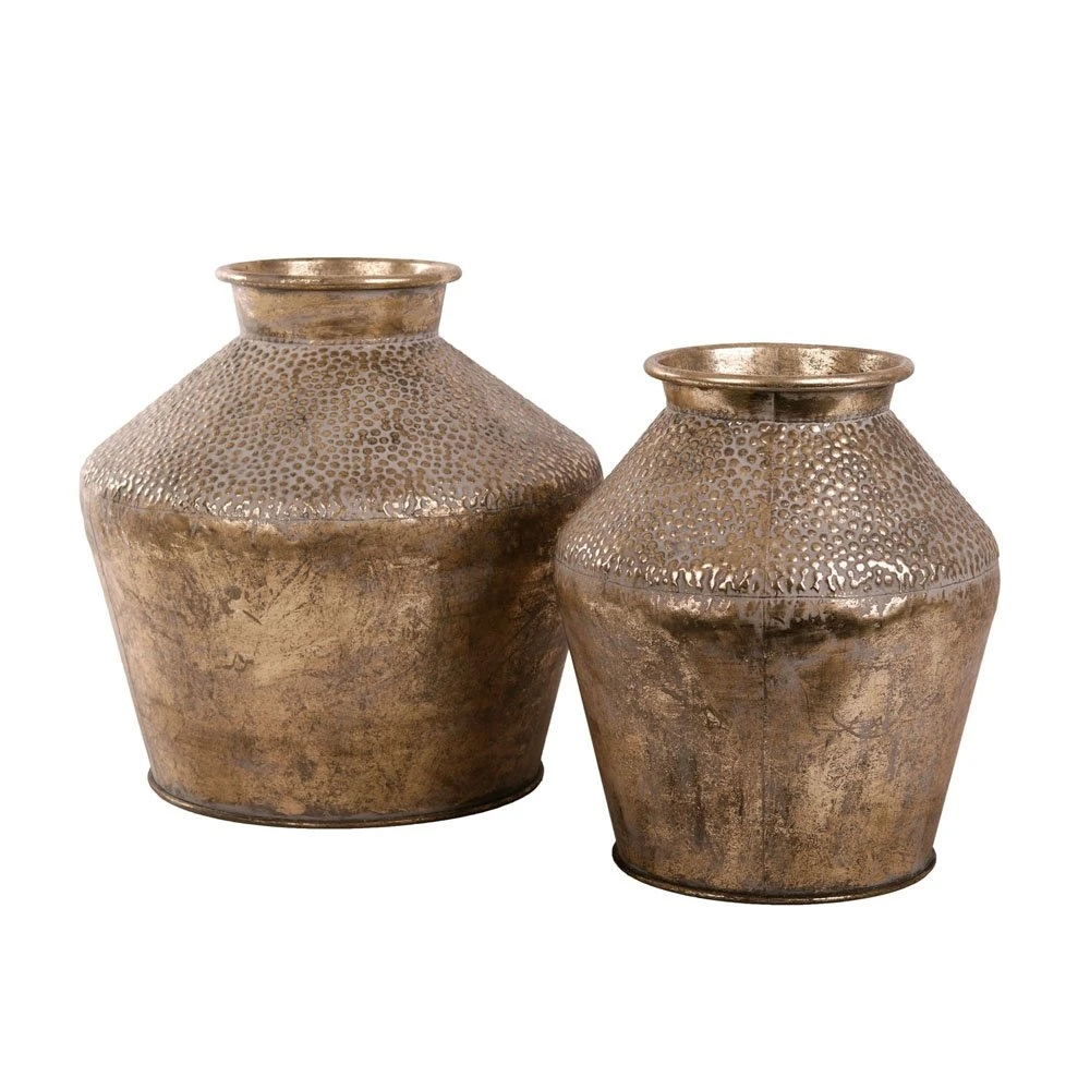 Vaas Metaal White Gold - H 35 X D 30 Cm - Afbeelding 2